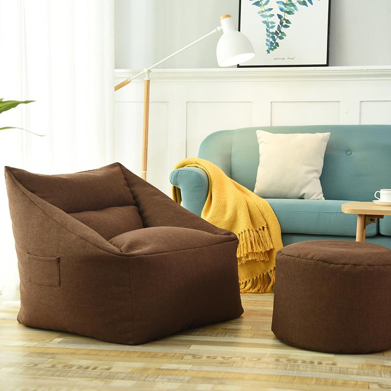 Lazy Sofa Bean Bag Covers Solid Chair Cover Without Filler/Inner Pouf Puff Couch Tatami Living Room Furniture Cover