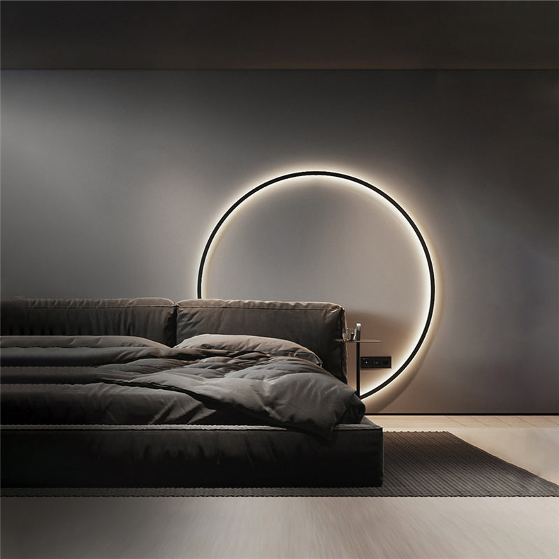 Designer ring led wall light Minimalist wall lamp living room decoration atmosphere lights Nordic room decor Lighting with plug