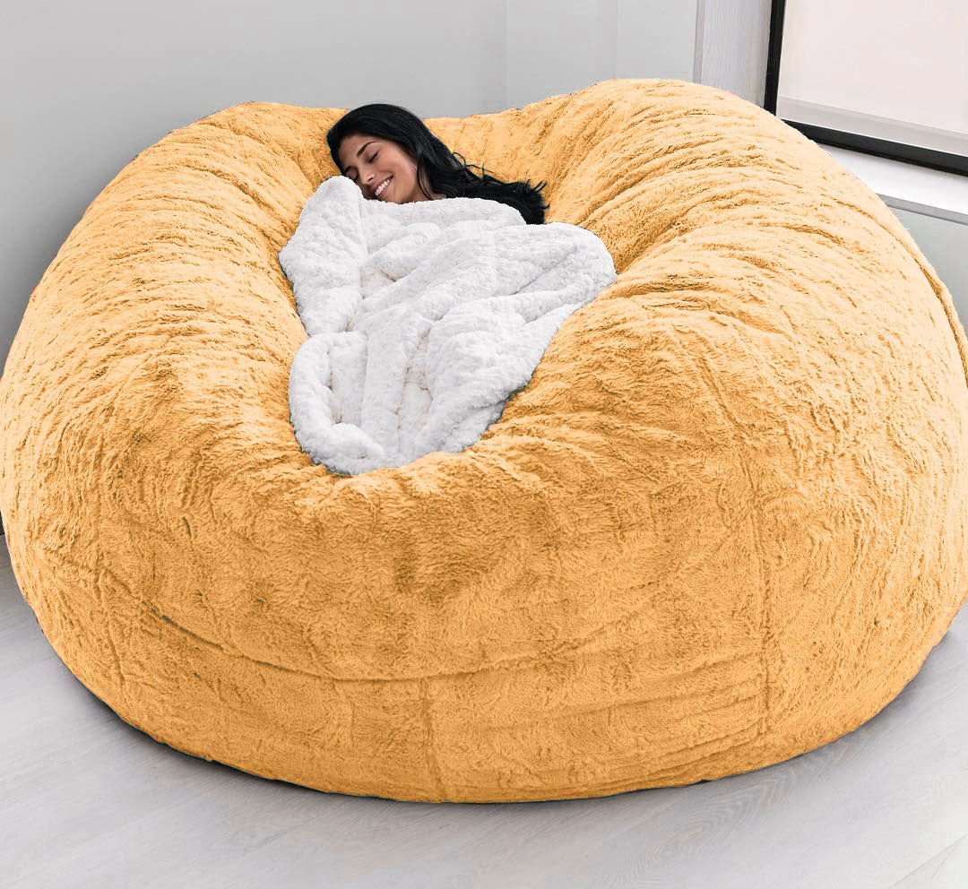 183cm Fur Giant Removable Washable Bean Bag Bed Cover Comfortable Living Room Furniture Lazy Sofa Coat