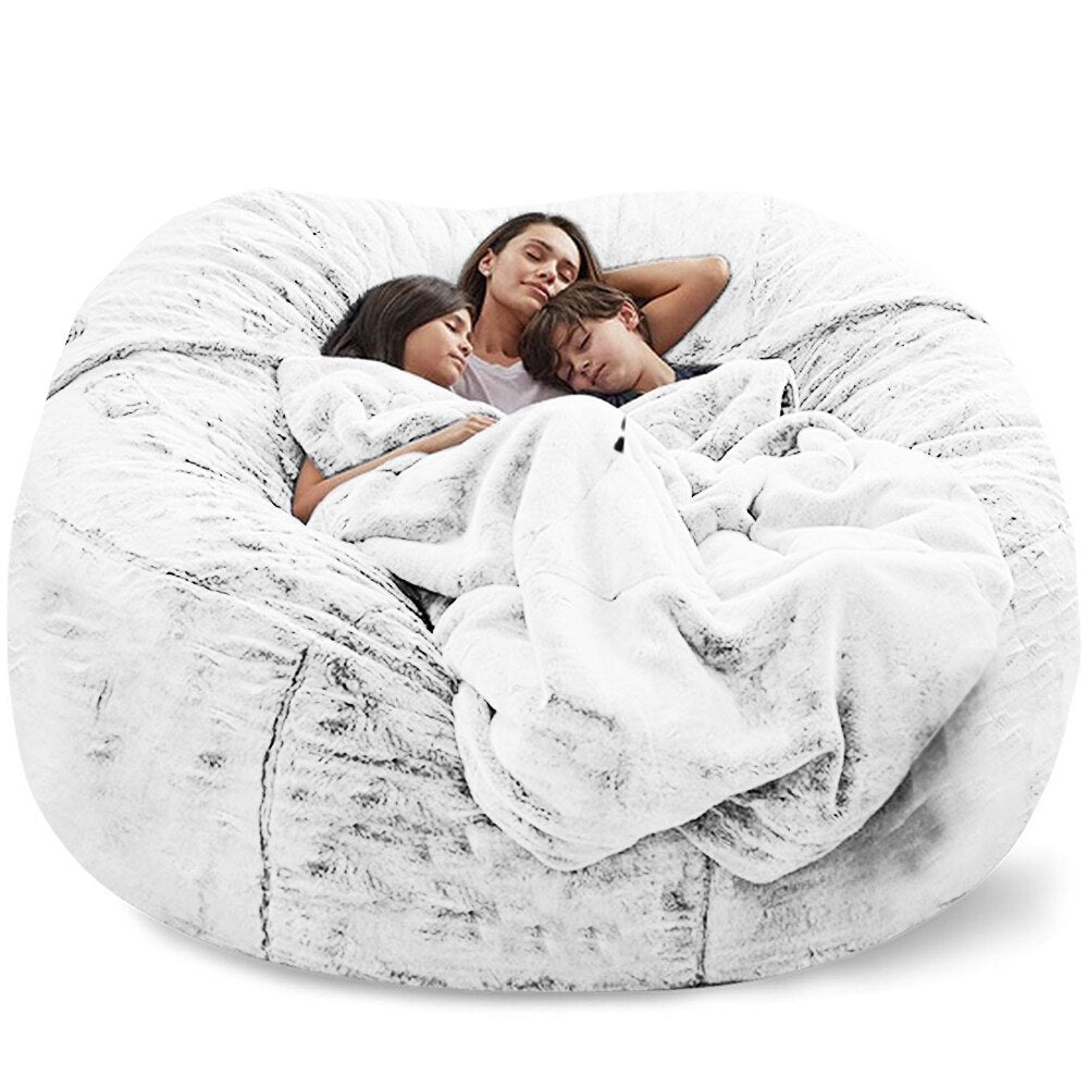 183cm Fur Giant Removable Washable Bean Bag Bed Cover Comfortable Living Room Furniture Lazy Sofa Coat