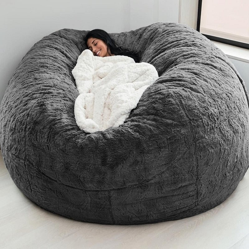 183cm Fur Giant Removable Washable Bean Bag Bed Cover Comfortable Living Room Furniture Lazy Sofa Coat