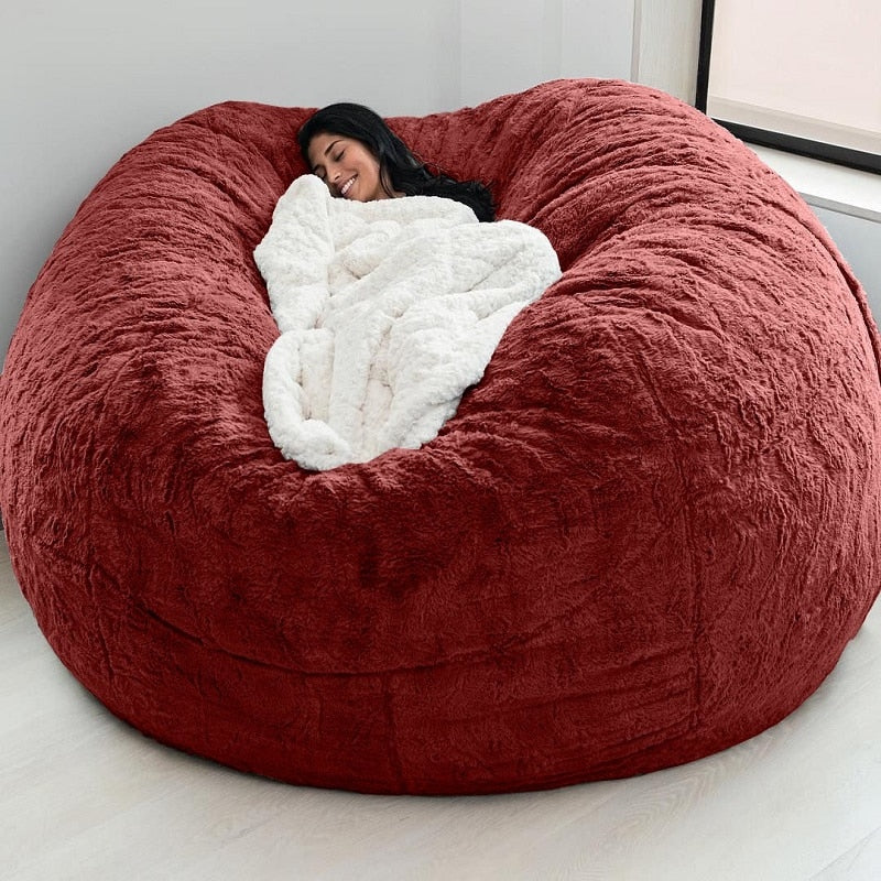 183cm Fur Giant Removable Washable Bean Bag Bed Cover Comfortable Living Room Furniture Lazy Sofa Coat