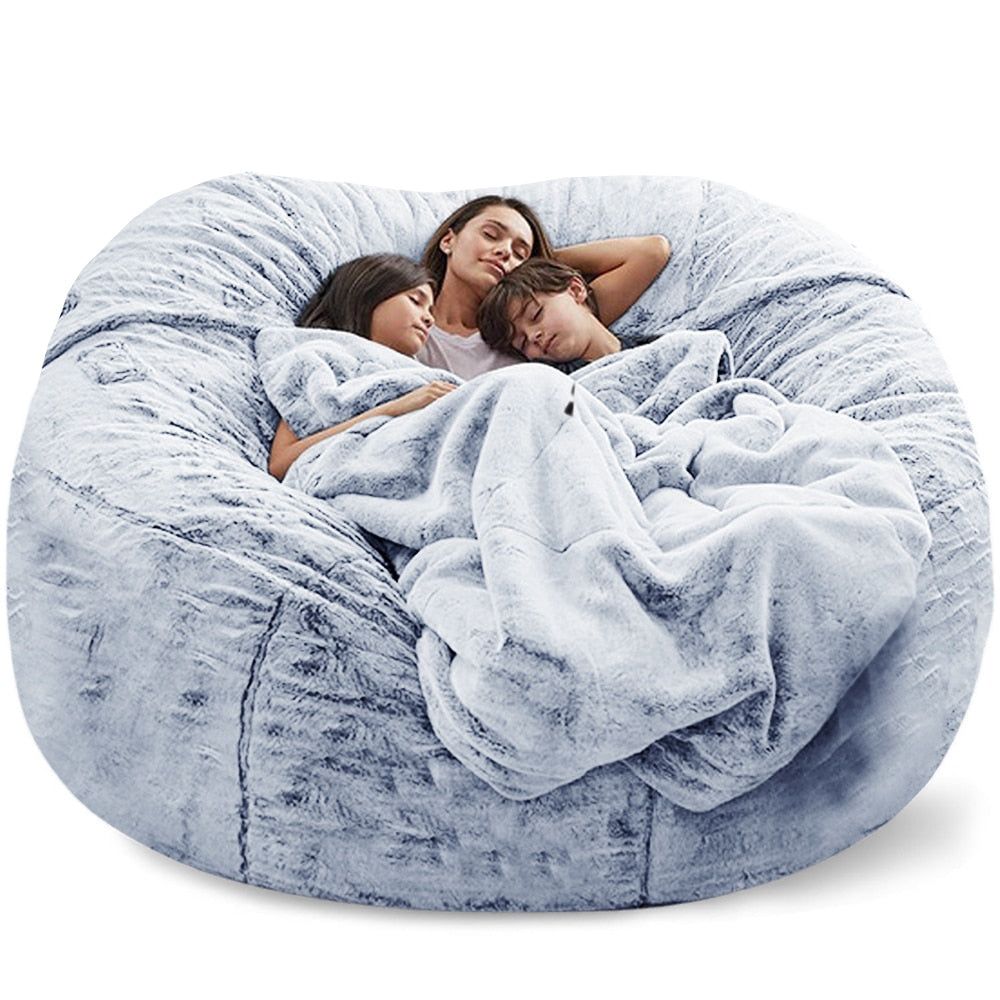 183cm Fur Giant Removable Washable Bean Bag Bed Cover Comfortable Living Room Furniture Lazy Sofa Coat