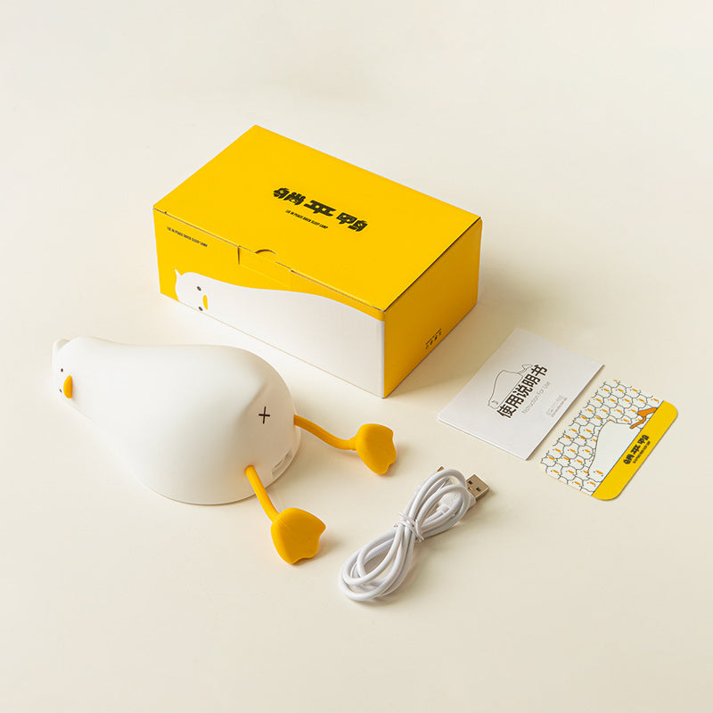 Duck Nightlights Led Night Light Rechargeable Cartoon Silicone Lamp Patting Switch Children Kid Bedroom Decoration Birthday Gift
