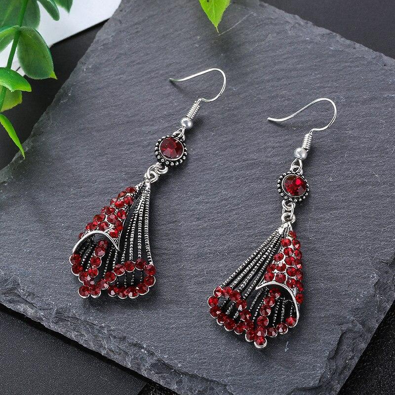 National Wind Restoring Ancient Ways Alloy Set Auger Hollow Out Fashion Ladies Earrings Jewelry