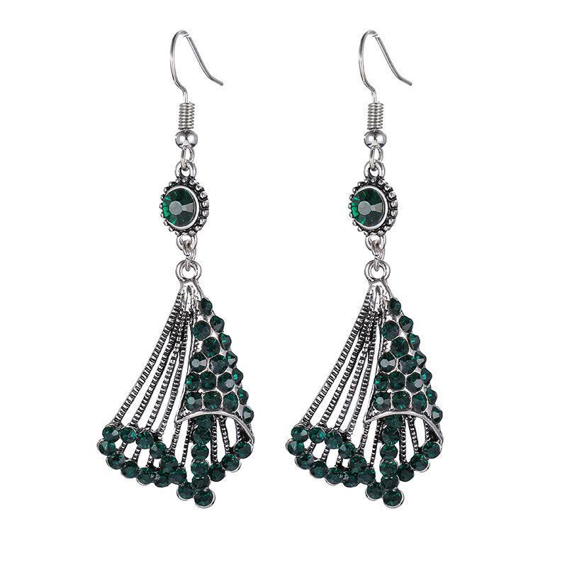 National Wind Restoring Ancient Ways Alloy Set Auger Hollow Out Fashion Ladies Earrings Jewelry