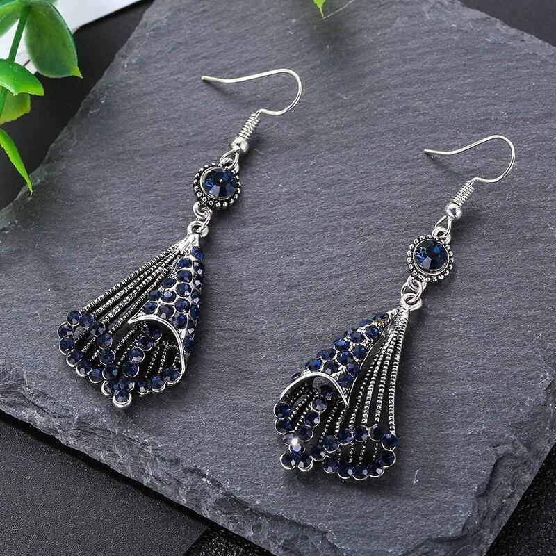 National Wind Restoring Ancient Ways Alloy Set Auger Hollow Out Fashion Ladies Earrings Jewelry