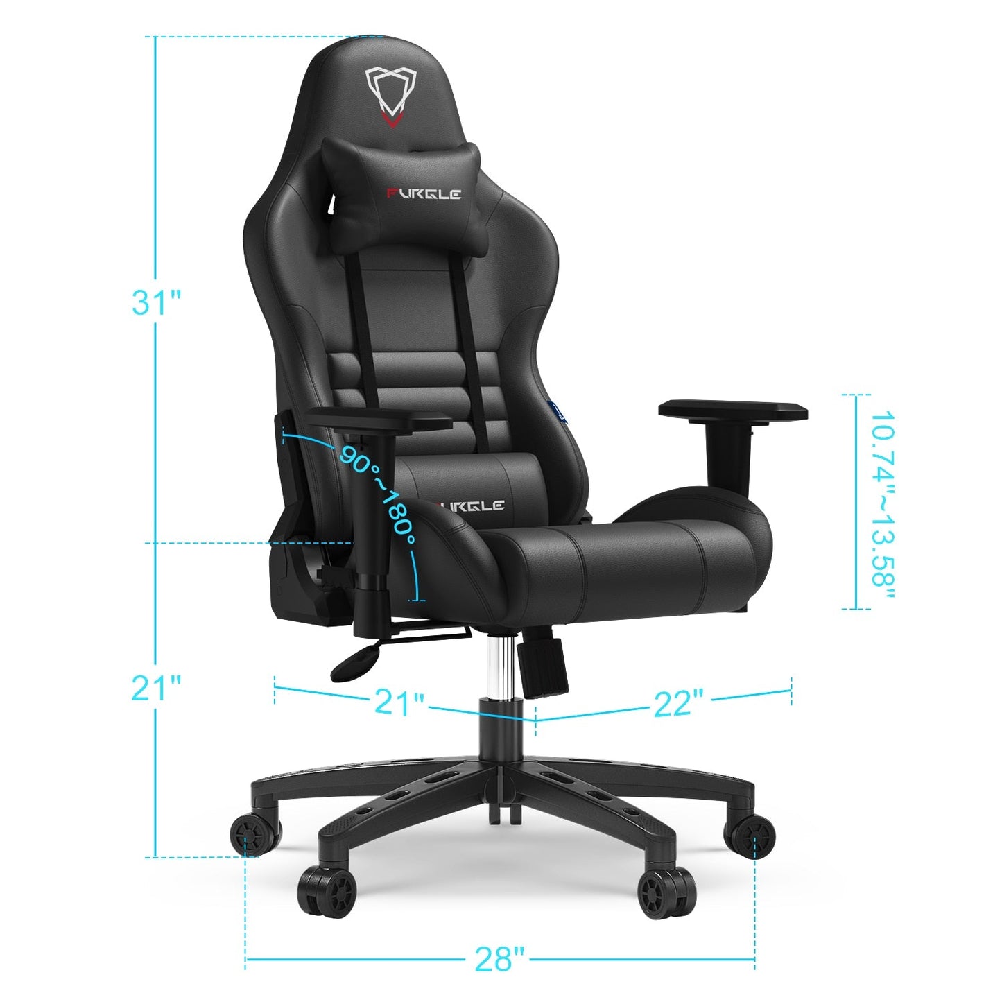 Furgle Carry Series Office Chair WCG Ergonomic Gaming Chair Computer Chair with Body-hugging Leather Boss Chair Armchair Office