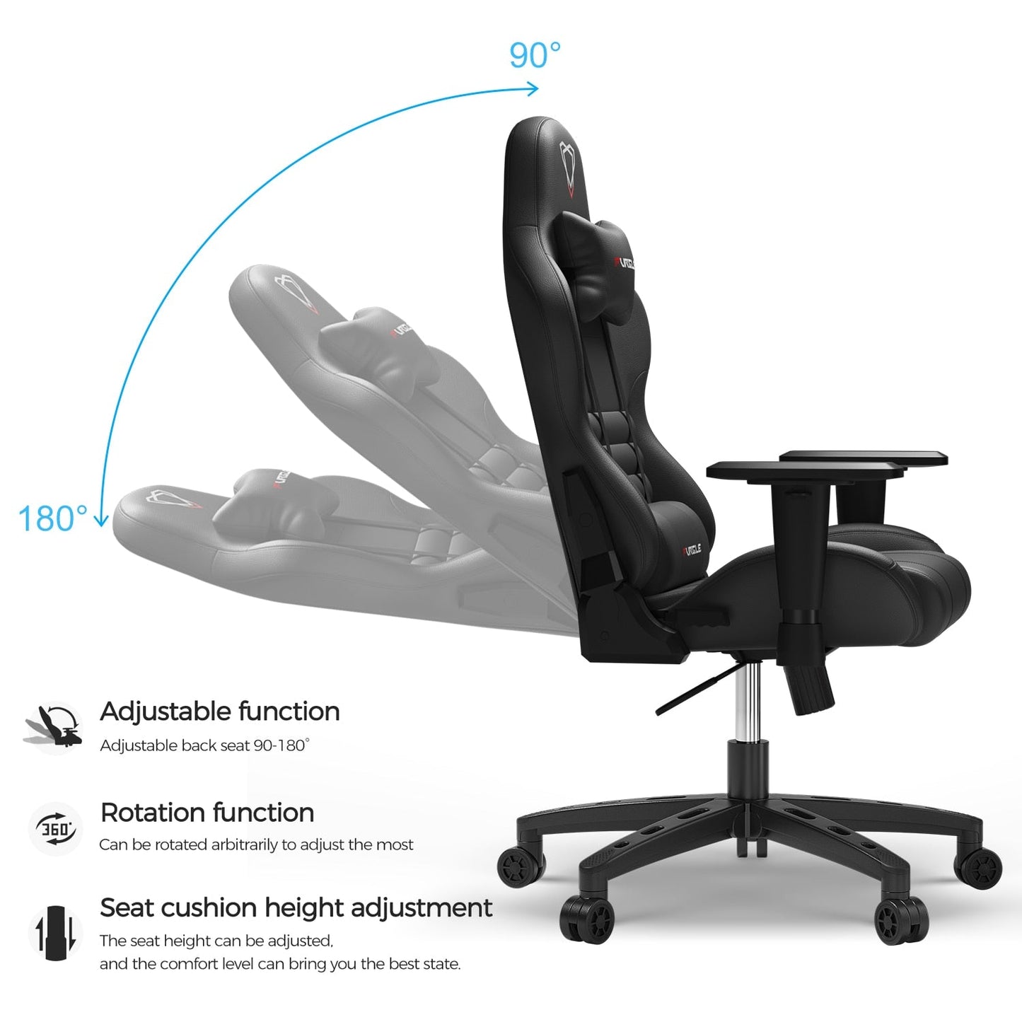 Furgle Carry Series Office Chair WCG Ergonomic Gaming Chair Computer Chair with Body-hugging Leather Boss Chair Armchair Office