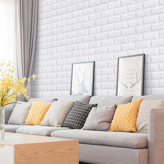 10pcs 3D Wall Sticker Imitation Brick Bedroom Decoration Waterproof Self Adhesive Wallpaper For Living Room Kitchen TV Backdrop