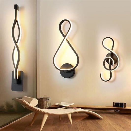 Modern Minimalist Wall Lamps Living Room Bedroom Bedside Luster LED Indoor black white Lamp Aisle Lighting decoration