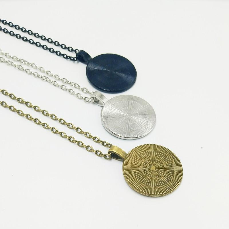 3 Colors Tibet  Cabochon Glass Pendant Chain Necklace Ying Yang Butterfly Gifts