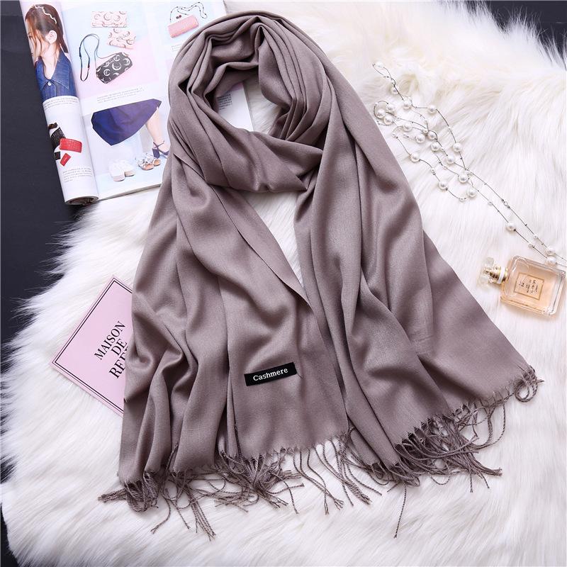 Winter Solid Color Warm Long Imitation Cashmere Shawls Scarf