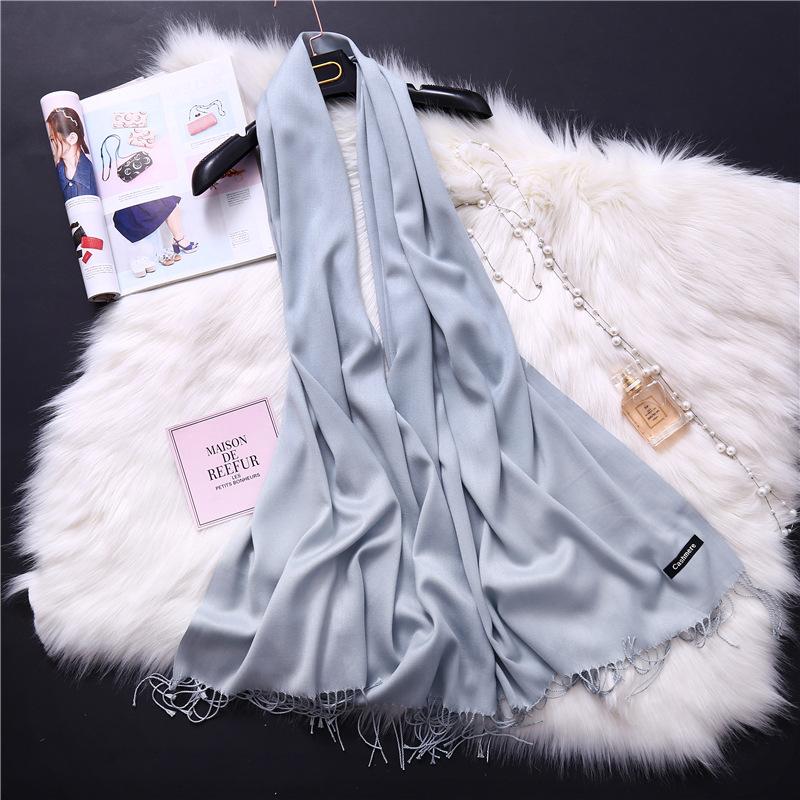 Winter Solid Color Warm Long Imitation Cashmere Shawls Scarf