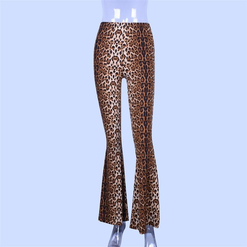 Sexy Leopard Print High Waist Flare Pants