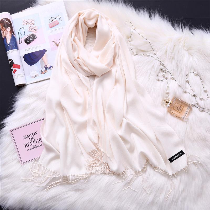 Winter Solid Color Warm Long Imitation Cashmere Shawls Scarf