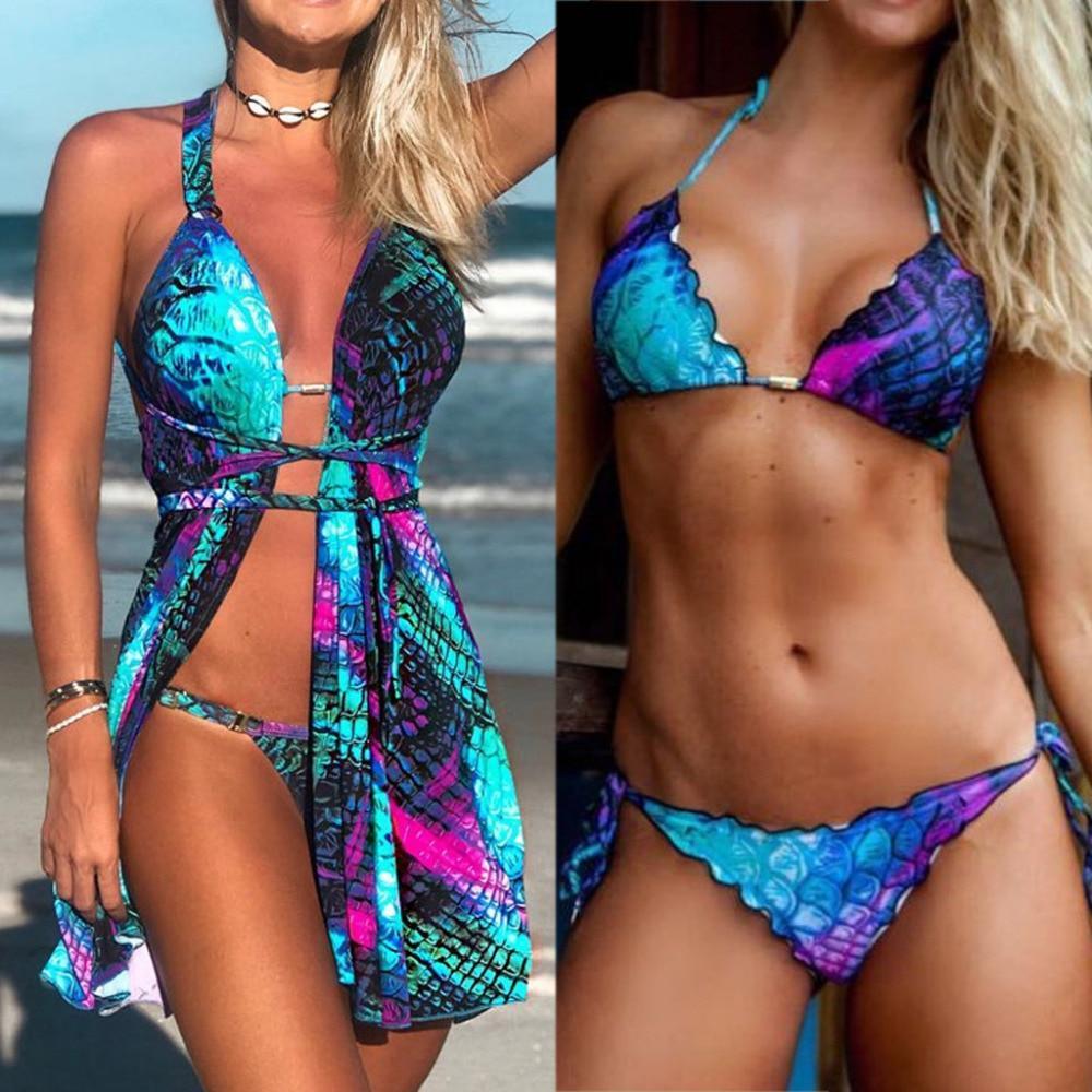 Stylish Women's Swimsuits Padded Bandage Bikini