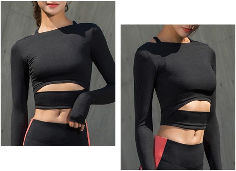 Yoga Shirts Women Ombre Cropped Seamless Long Sleeve Top Crop Top Women Workout Shirts for Women Sports Tops Gym Women