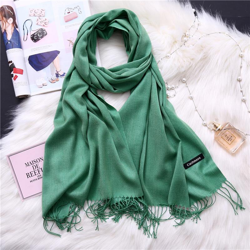 Winter Solid Color Warm Long Imitation Cashmere Shawls Scarf