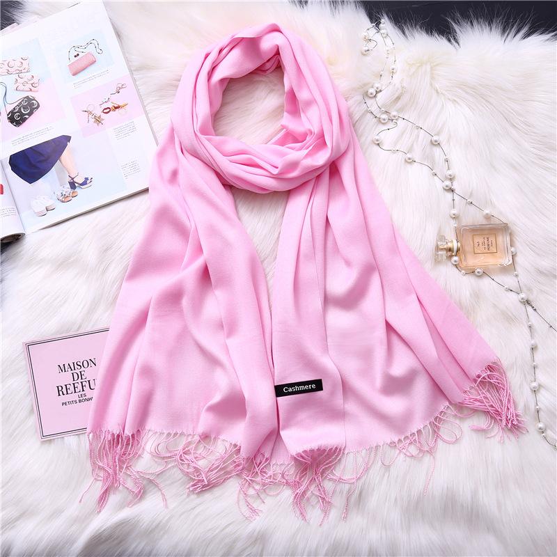 Winter Solid Color Warm Long Imitation Cashmere Shawls Scarf