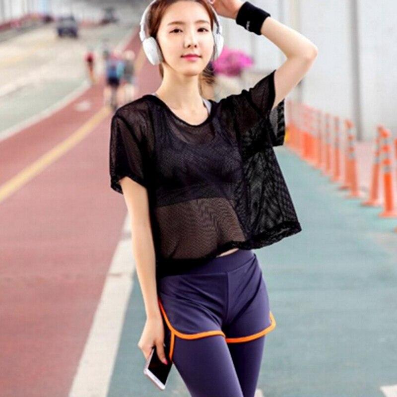 Women's Tank Workout Tops Sports Wear For Women Gym T-shirt Mesh Yoga Top Sport Workout Blouses Fitness Shirt Breathable