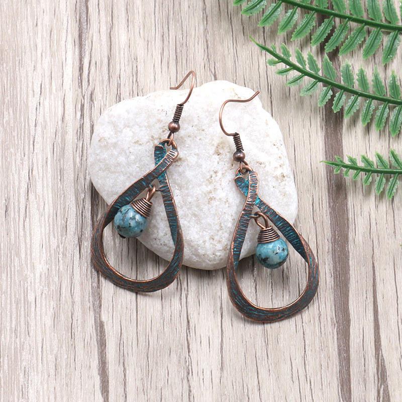 Vintage Water Drop Stone Dangle Earrings For Women