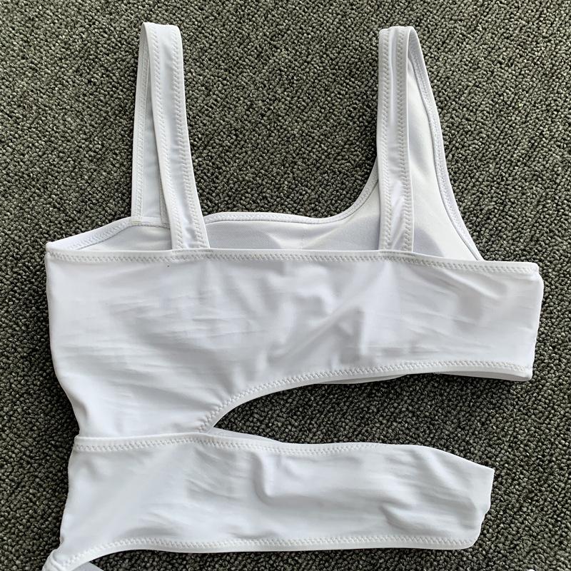 Sexy Cross Bandage One Piece Hollow Out Swimsuit