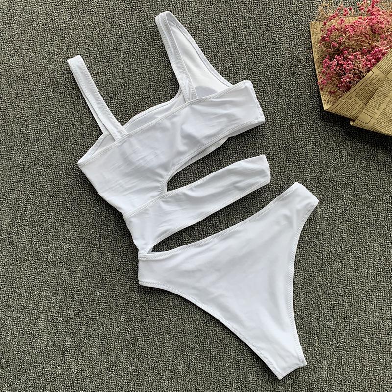 Sexy Cross Bandage One Piece Hollow Out Swimsuit