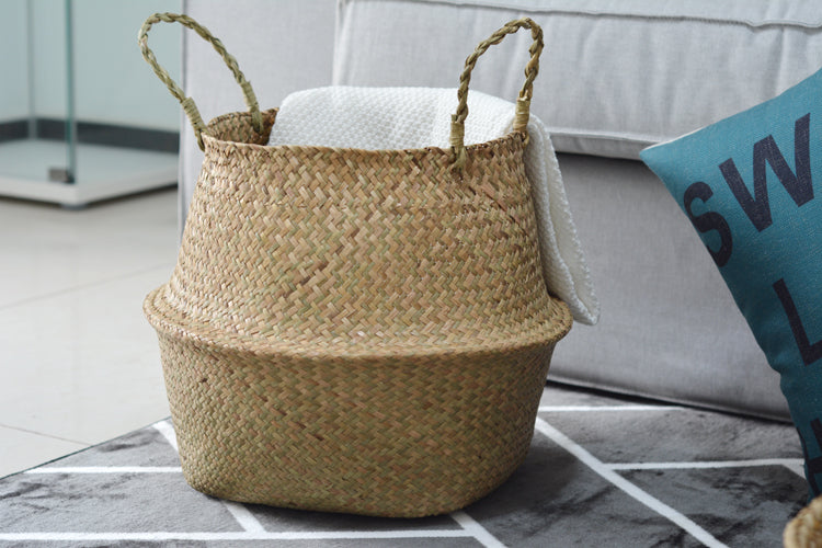 Seaweed Wicker Basket Rattan Hanging Flowerpot Flowerpot Dirty Clothes Dirty Clothes Basket Storage Basket   WF1015