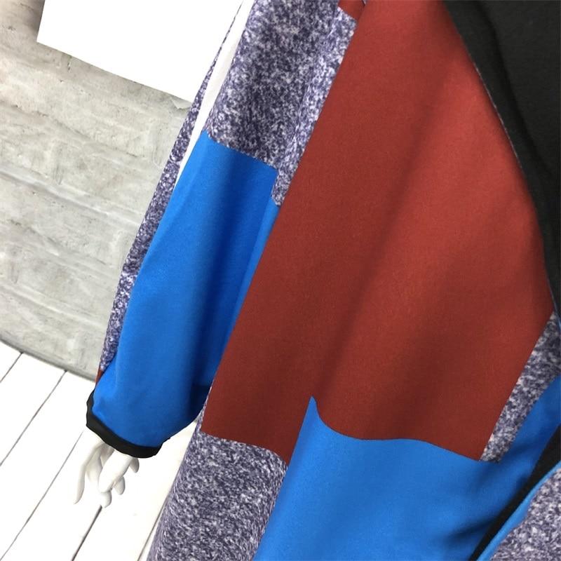 Women Autumn Winter Woollen Coat Long Sleeve Turn-Down Collar Oversize Polyester Outwear Jacket Elegant Loose Overcoats Femenino