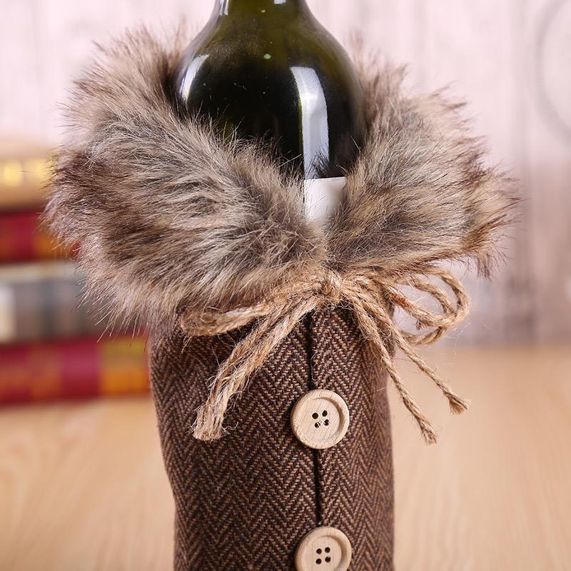 Christmas Red Wine Bottle Clothes Restaurant Decoration Props Bow Wine Bottle Set