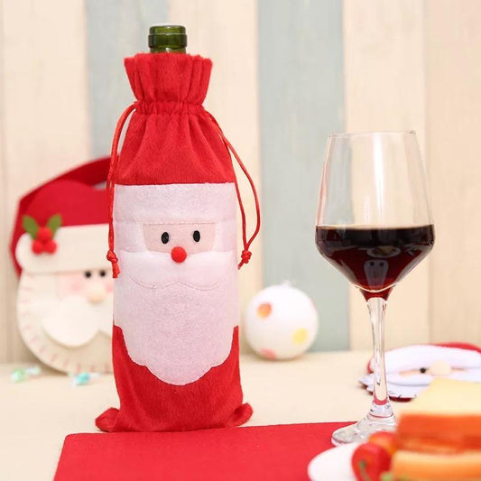 Wine Bottle Cover Bag Decoration Home Party Santa Claus Christmas Party Dinner Decoration Party