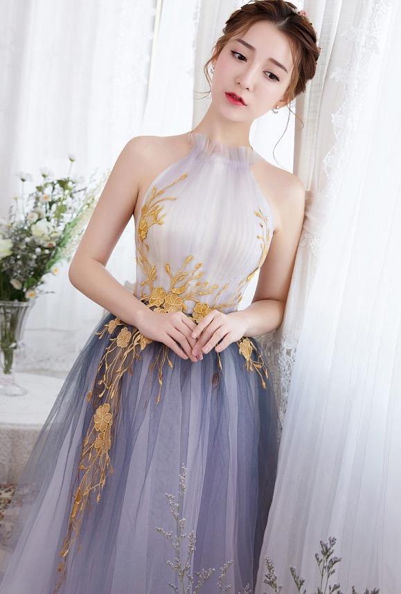 Embroidered Fashion Elegant Dress Banquet Dress Evening Dress Long Section