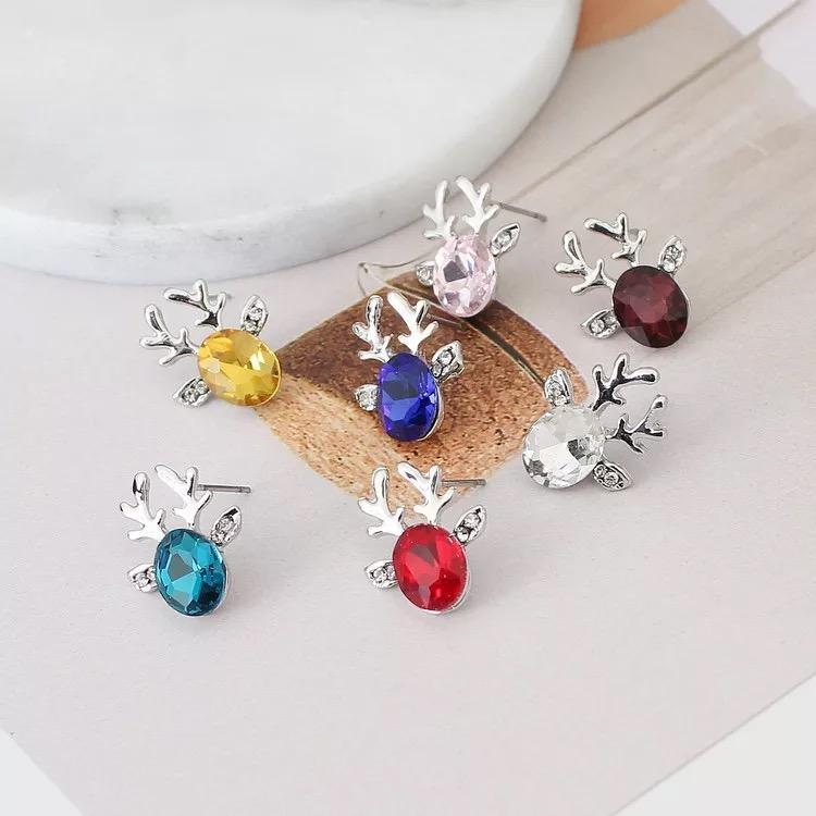 Luxury Women Earrings Crystal Deer Ear Stud Sweet Casual Party Earrings