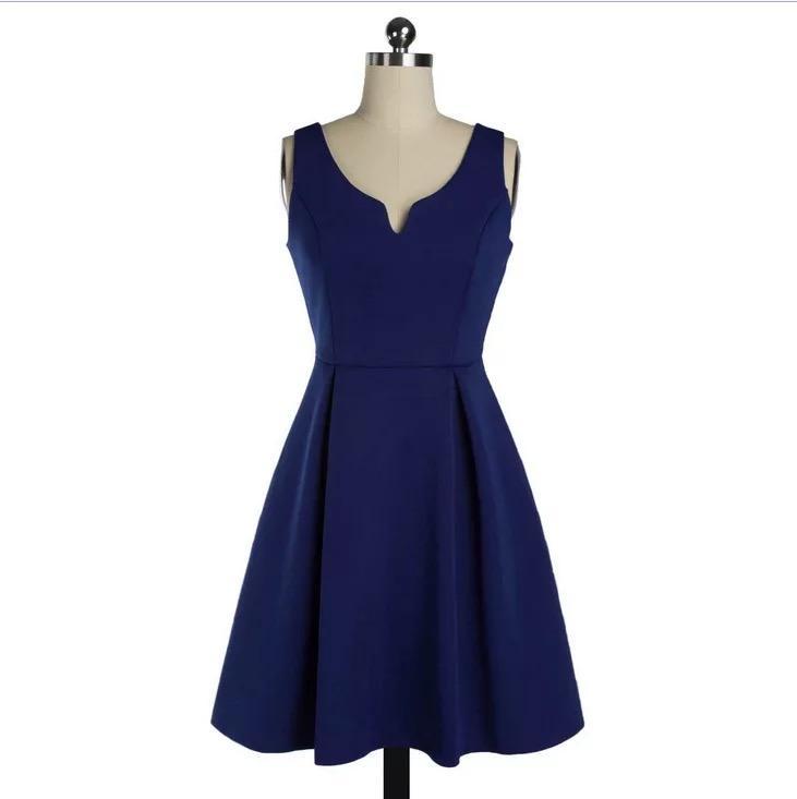 Solid Color A-line Vest Skirt Stitching V-neck Sling Sexy Backless Slim Dress