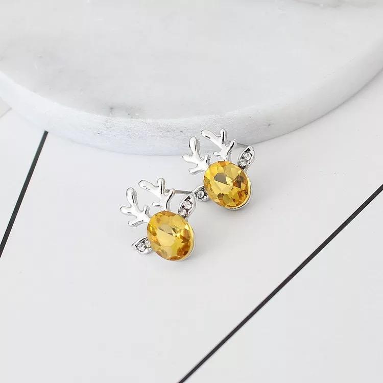 Luxury Women Earrings Crystal Deer Ear Stud Sweet Casual Party Earrings