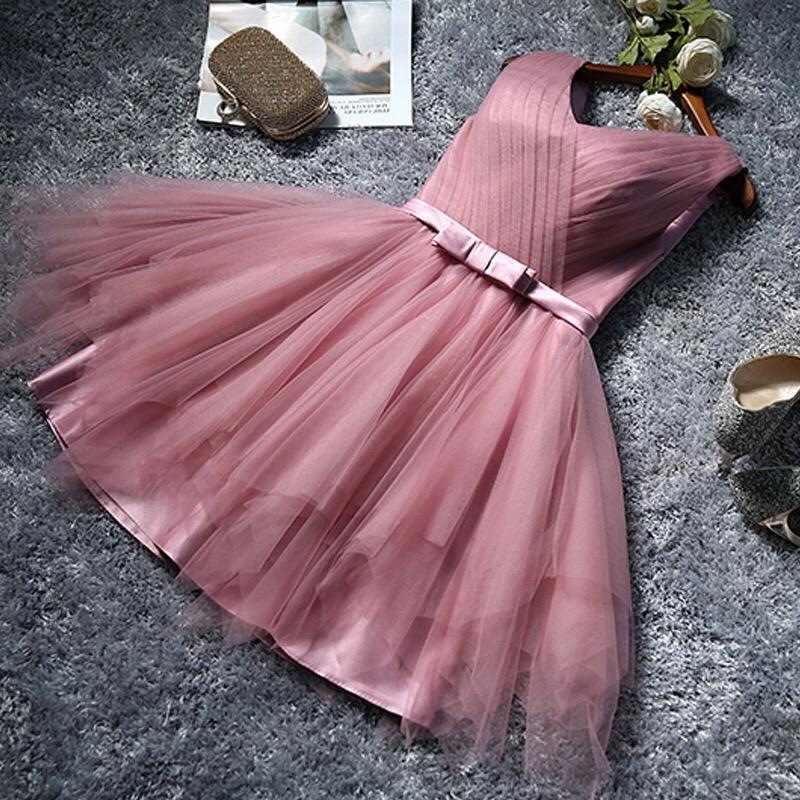 Bean Paste Color Bridesmaid Dress Sisters Midi Paragraph Decoration Bride Evening Dress