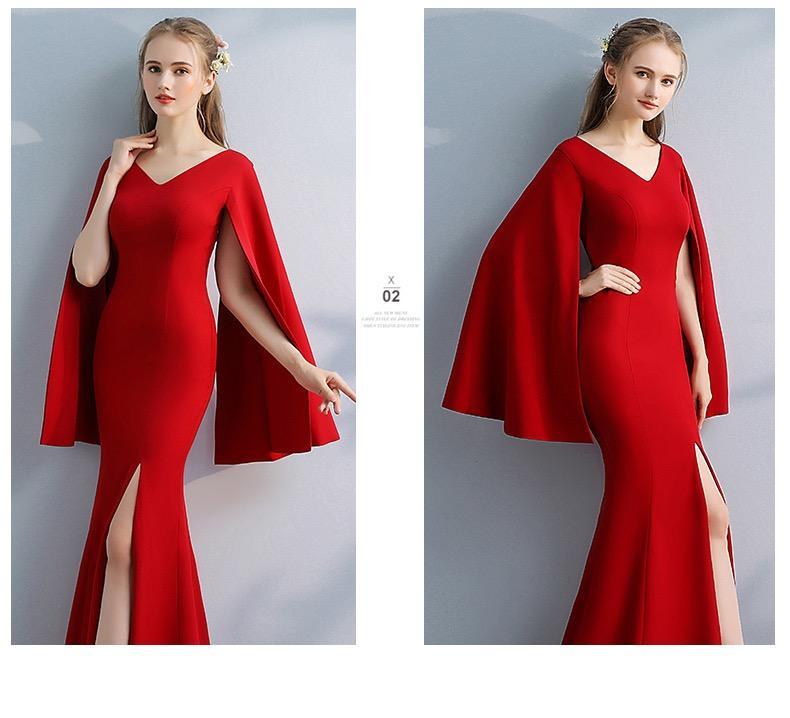 Solid Color Slim Bodycon Temperament Long Skirt Fishtail Long Elegant Evening Dress Banquet Dress