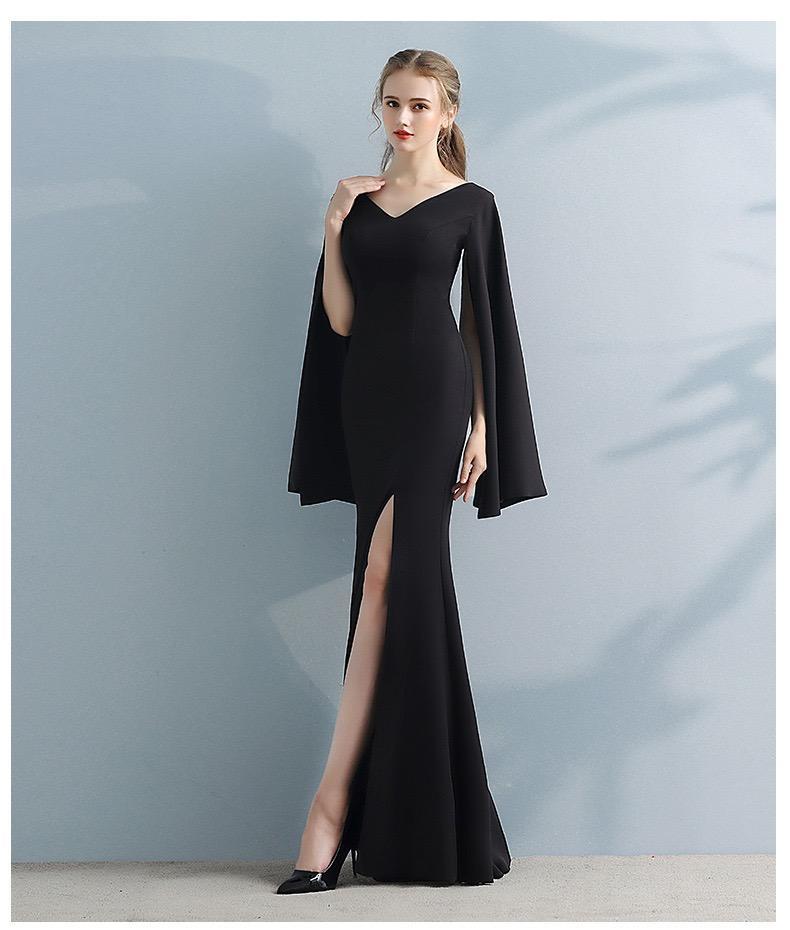 Solid Color Slim Bodycon Temperament Long Skirt Fishtail Long Elegant Evening Dress Banquet Dress