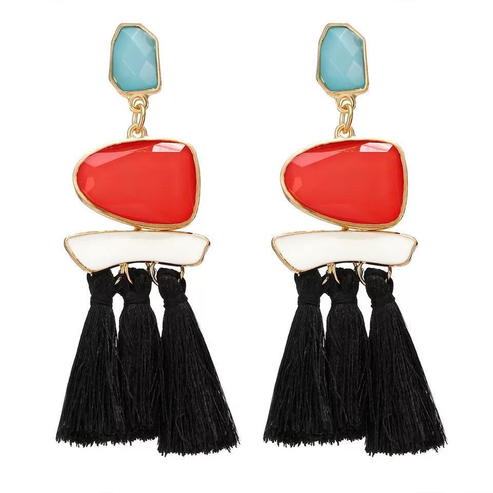 Trend Boho Vintage Statement Jewelry Ethnic Fringe Earrings Pendientes Mujer Moda Long Tassel Earring for Xmas party