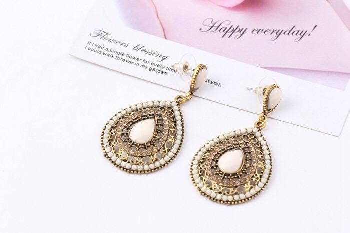 Vintage earrings fashion jewelry bohemia elegant gem rhinestone for women Xmas party