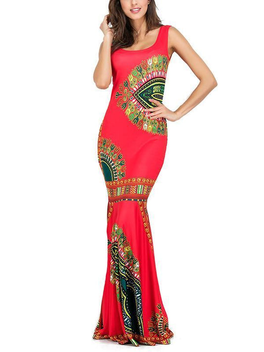 Elegant Mermaid Backless Bohemia Long Maxi Dresses