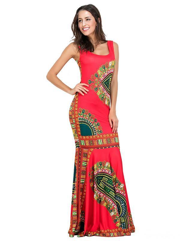 Elegant Mermaid Backless Bohemia Long Maxi Dresses