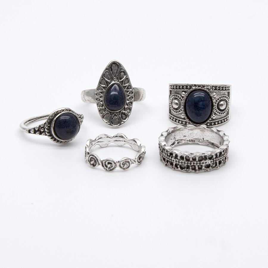 5 pcs BOHO ring set 2 colors statement style bohemia party