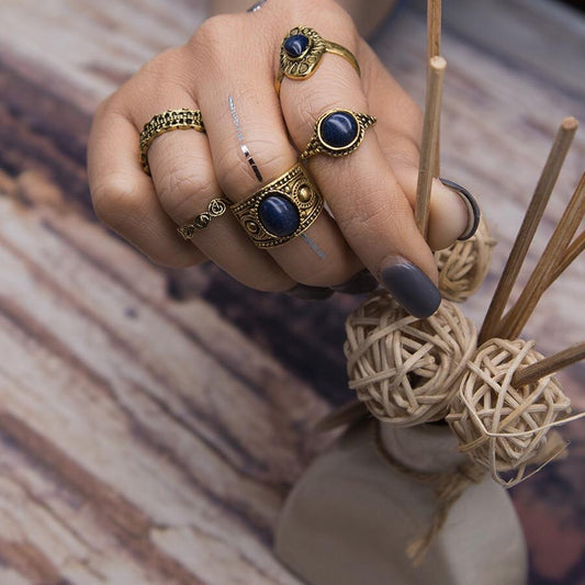 5 pcs BOHO ring set 2 colors statement style bohemia party