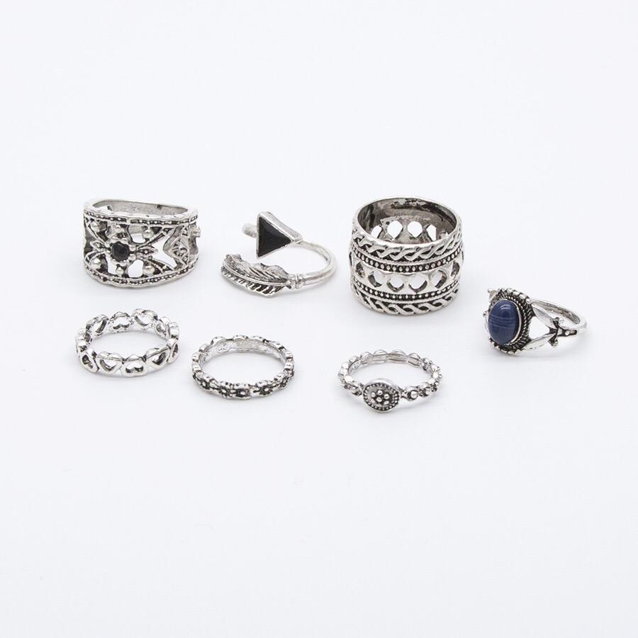 7pcs BOHO ring set bohemia style Retro alloy ring