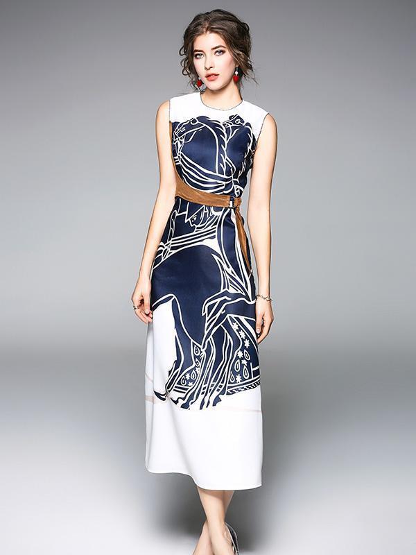 Stylish Selection Printed Sleeveless Maxi Dress