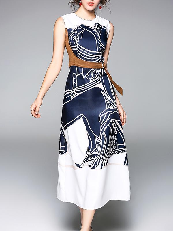 Stylish Selection Printed Sleeveless Maxi Dress