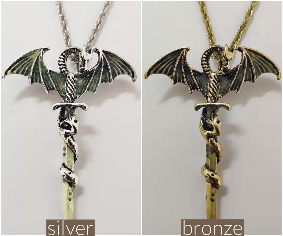 Vintage Cross Dragon Luminous Pendant Necklace