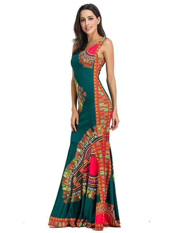 Elegant Mermaid Backless Bohemia Long Maxi Dresses